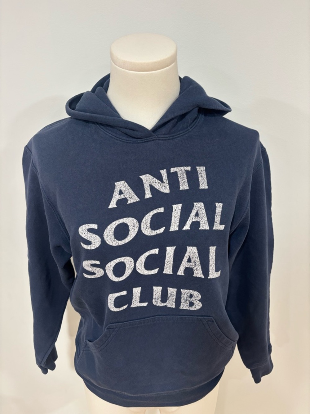 Anti Social Social Club Navy Hoodie with White Logo